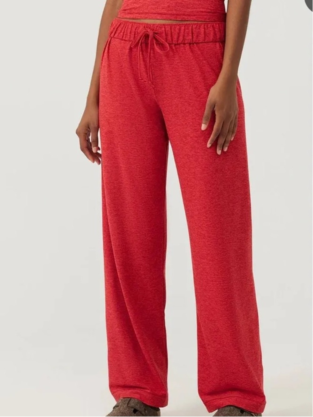 Outdoor Voices CloudKnit Wide Leg Pant Red XS Lounge Athleisure